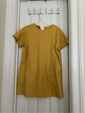 Mustard Short-Sleeve Shift Dress - Women